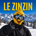 Masque de ski tête jaune Le Zinzin – langue tirée
